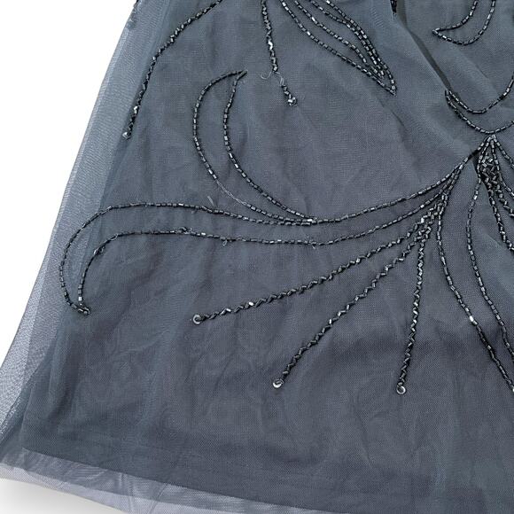 NEW Adrianna Papell Beaded Gown Dusty Blue Womens Size 4 Sequin Formal Wedding - Picture 13 of 13